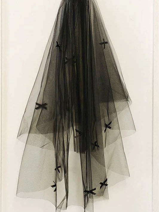 Two-tier Lace Wedding Veils Elbow Veils with Embroidery - 画像 (3)