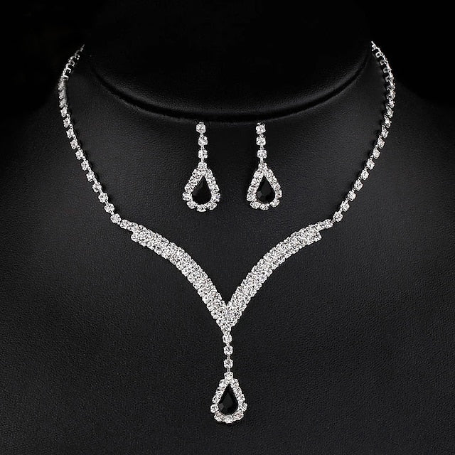 1 set Bridal Jewelry Sets For Women's Party Formal Rhinestone Alloy Chandelier - 画像 (6)