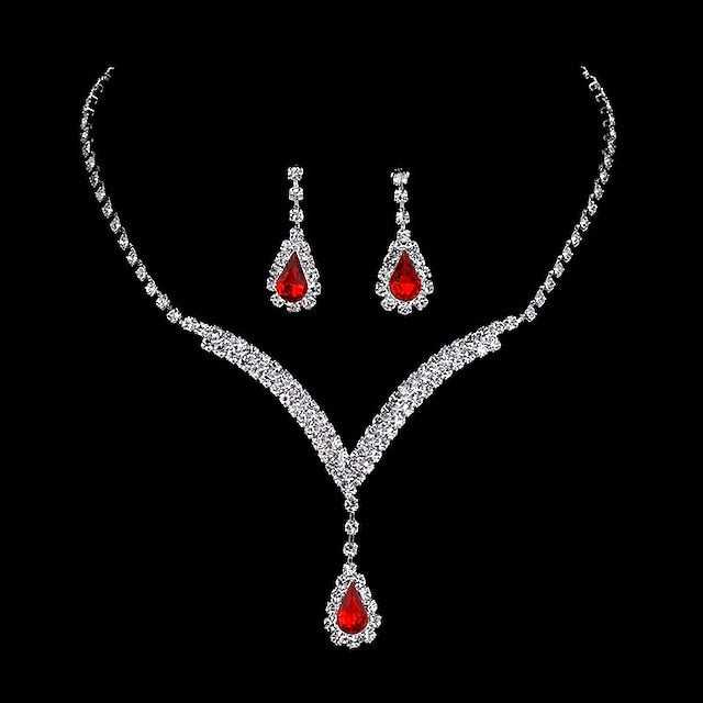 1 set Bridal Jewelry Sets For Women's Party Formal Rhinestone Alloy Chandelier - 画像 (7)