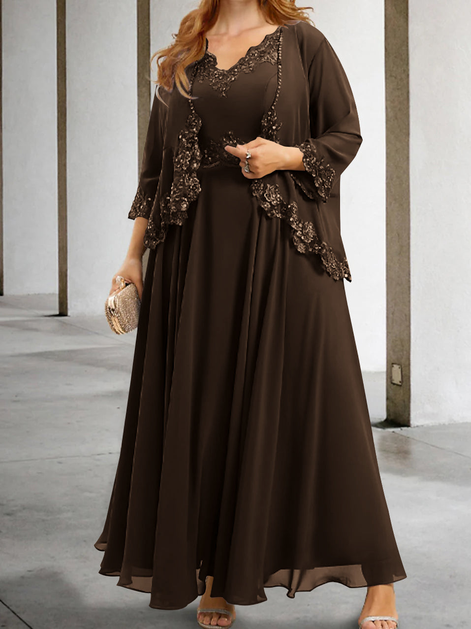 A-Line/Princess Mother of the Bride Dresses with Applique & Sequins - Image 13