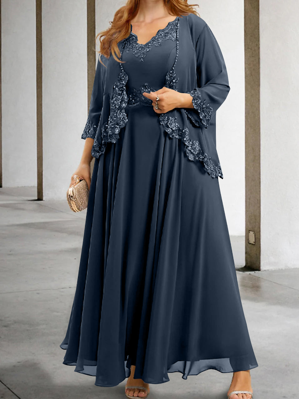 A-Line/Princess Mother of the Bride Dresses with Applique & Sequins - Image 17