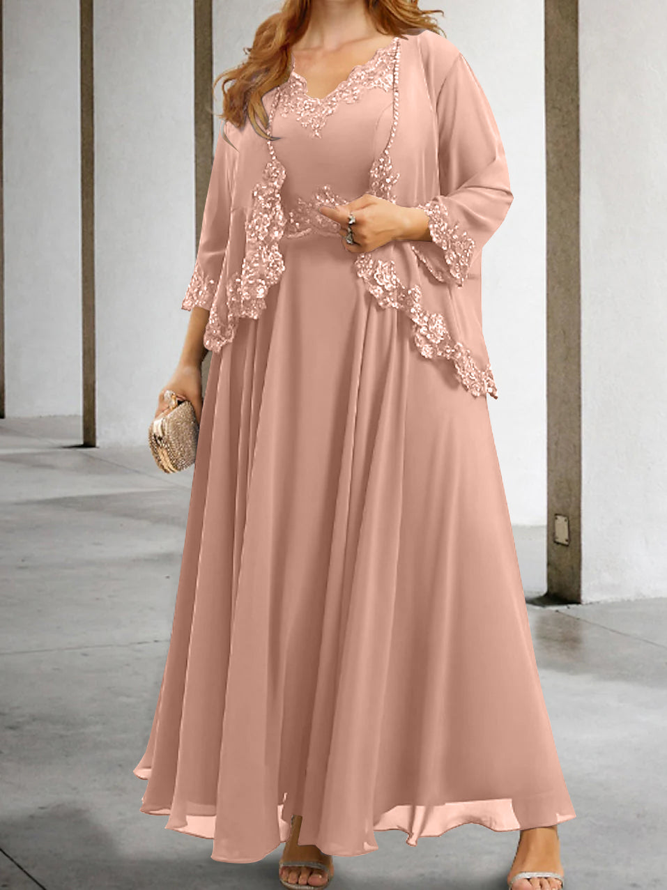 A-Line/Princess Mother of the Bride Dresses with Applique & Sequins - Image 20