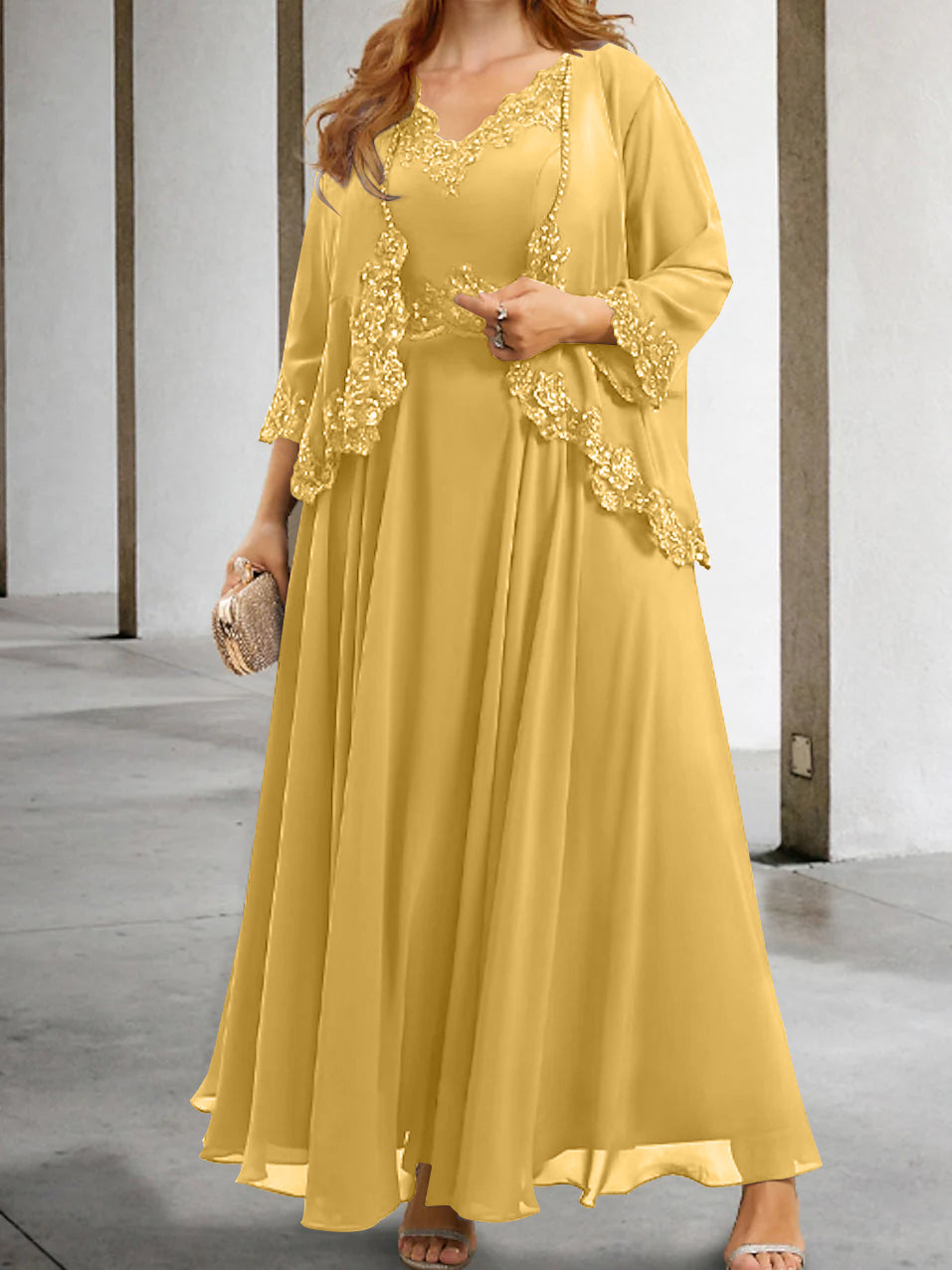 A-Line/Princess Mother of the Bride Dresses with Applique & Sequins - Image 23