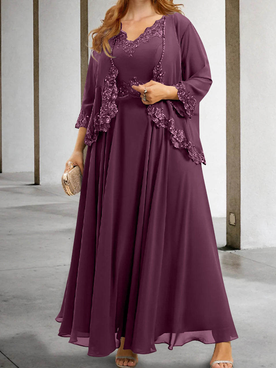 A-Line/Princess Mother of the Bride Dresses with Applique & Sequins - Image 24