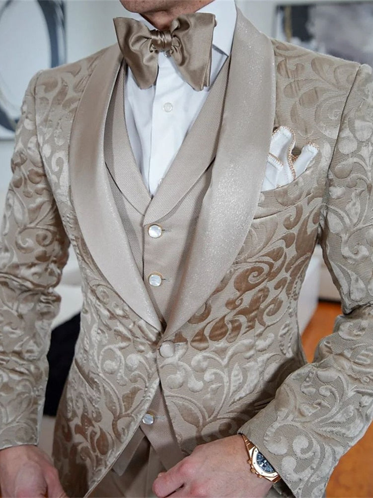 Men's Prom Suits Breasted One-button 3 Pieces Wedding Suits - 画像 (2)