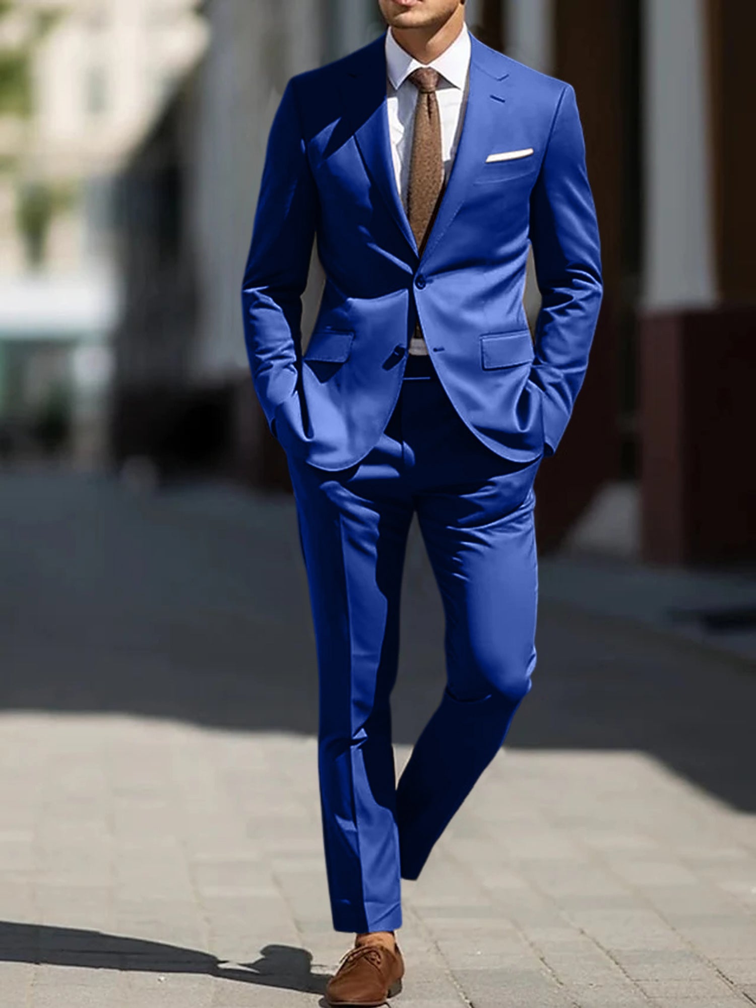 Men's Tailored Fit Single Breasted Two-buttons 2 Pieces Wedding Suits - 画像 (16)