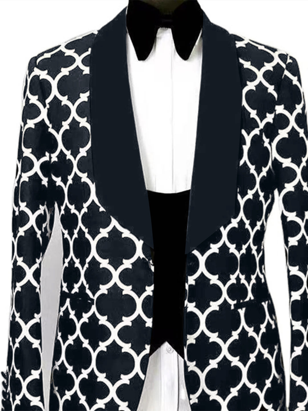 Men's Tailored Fit Checkered Single Breasted One-button Fashion Party Jacket - 이미지 3