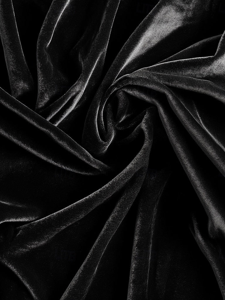 Black Men's Regular Standard Fit One-button Vintage Party Velvet Blazer Jacket - Image 2