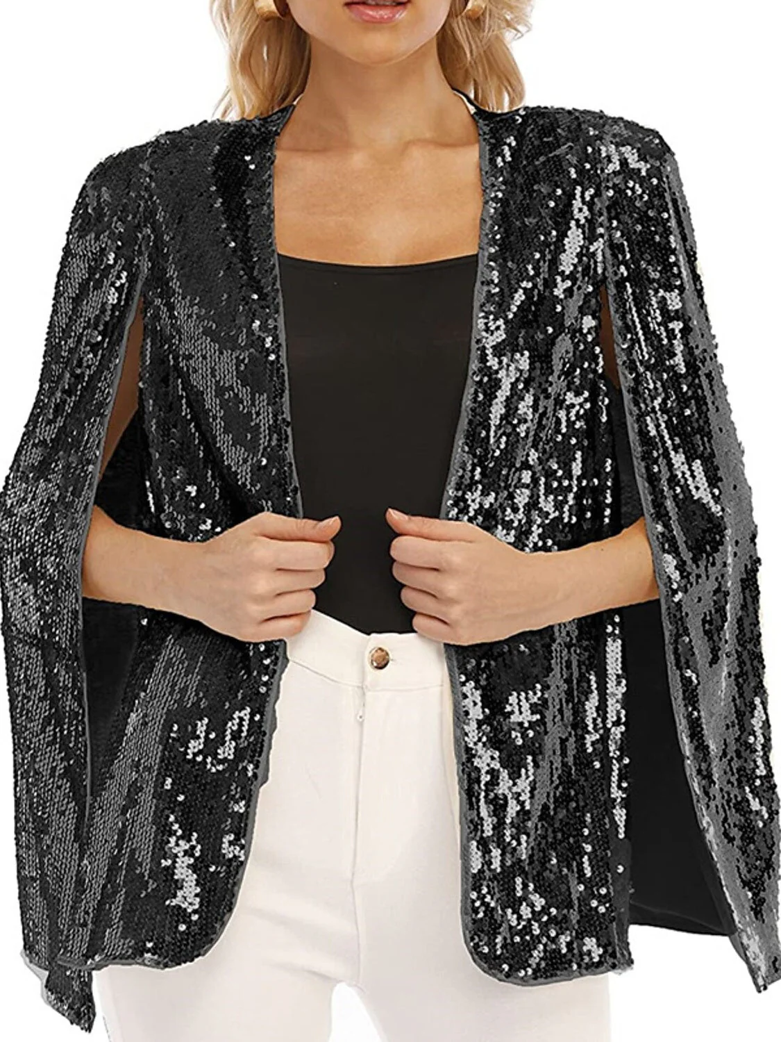 Women's Wedding Guest Long Sleeves Wrap/Shawls With Paillette & Glitter - 画像 (4)