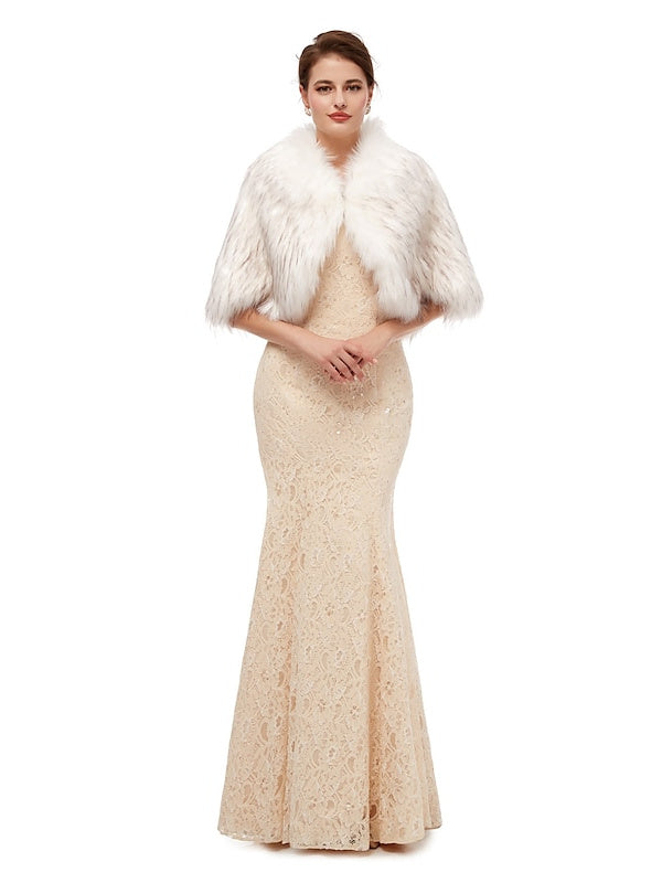 Women's Wedding Bridal Sleeveless Wrap/Shawls With Pure Color - 画像 (2)