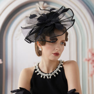 Mesh Fascinators Headband Flower Feather Vintage Tea Party Hat