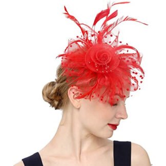 Women Tea Party Headband Flower Cocktail Mesh Feathers Hair Clip Kentucky Derby  Wedding Fascinators Hat