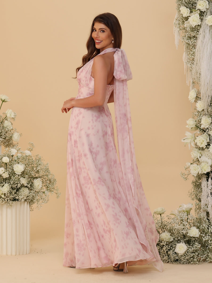 A-Line/Princess Convertible Infinity Bridesmaid Dresses with Pleats - 画像 (5)