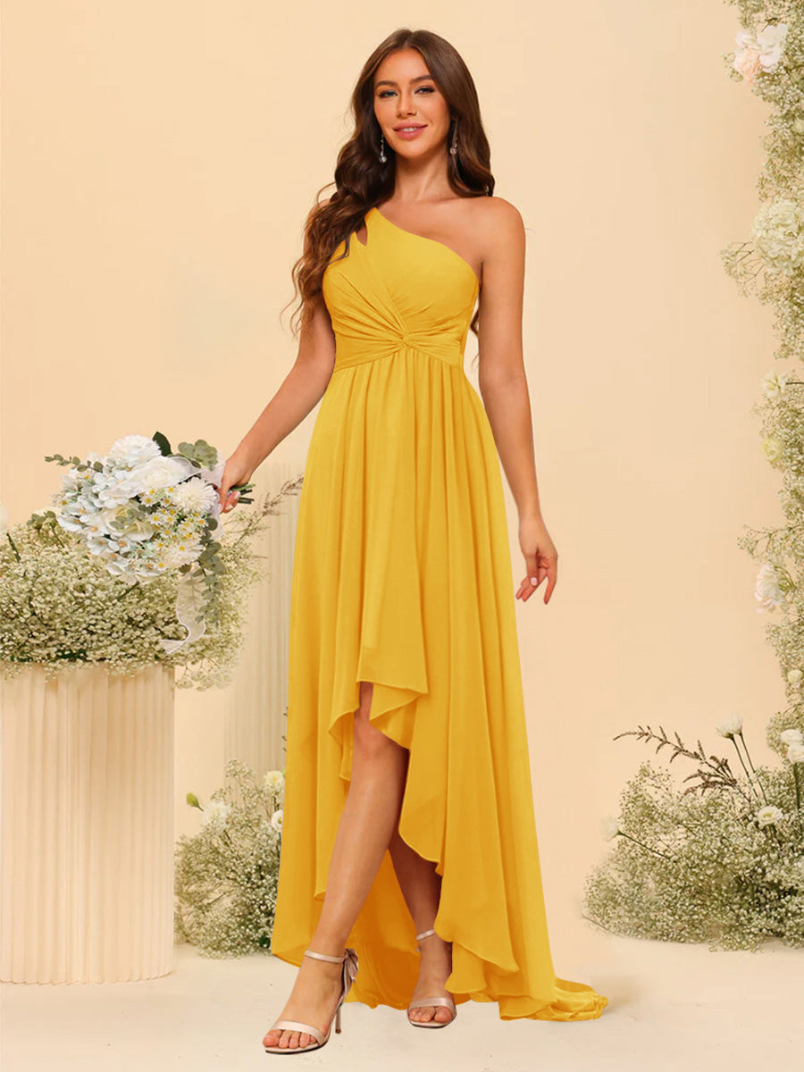 A-line/Princess One-The-Shoulder Asymmetrical Long Bridesmaid dresses - 이미지 65