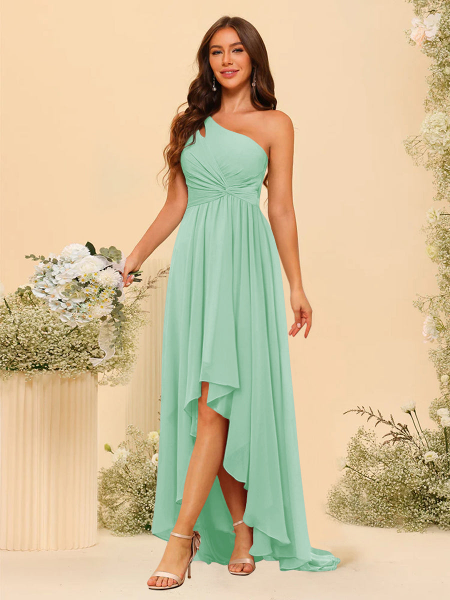 A-line/Princess One-The-Shoulder Asymmetrical Long Bridesmaid dresses - 이미지 55