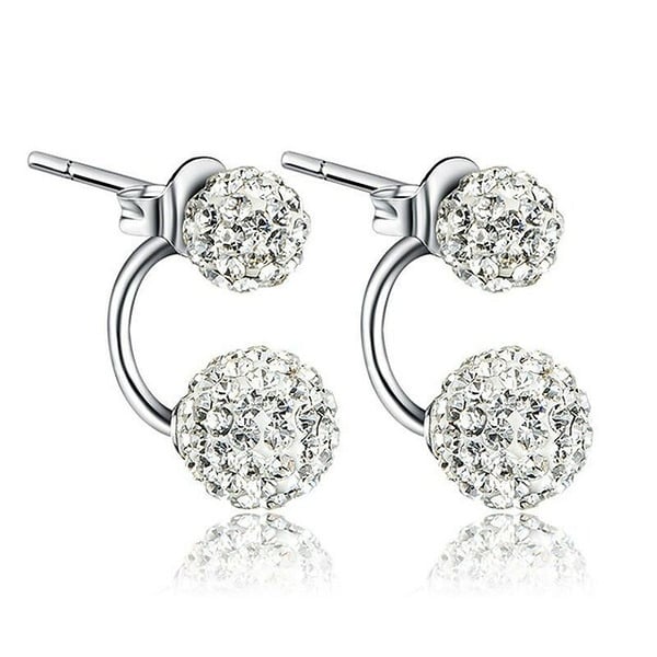 Classic Round Cut Rhinestone Stud Earrings - Image 4