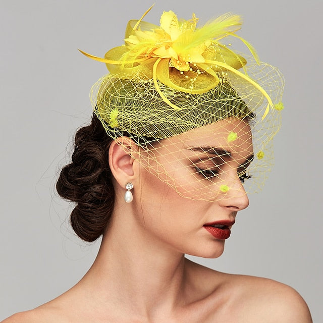 Elegant Fascinators Hats with Clip Headband Feather Floral Flower Headwear - Image 13