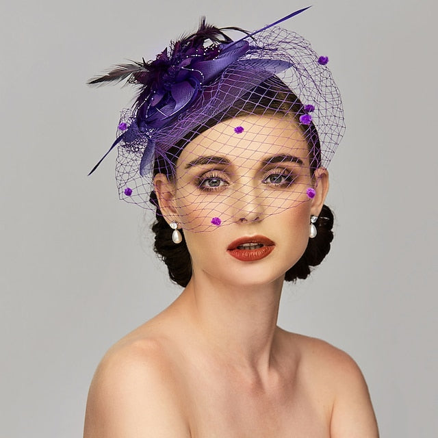 Elegant Fascinators Hats with Clip Headband Feather Floral Flower Headwear - Image 5