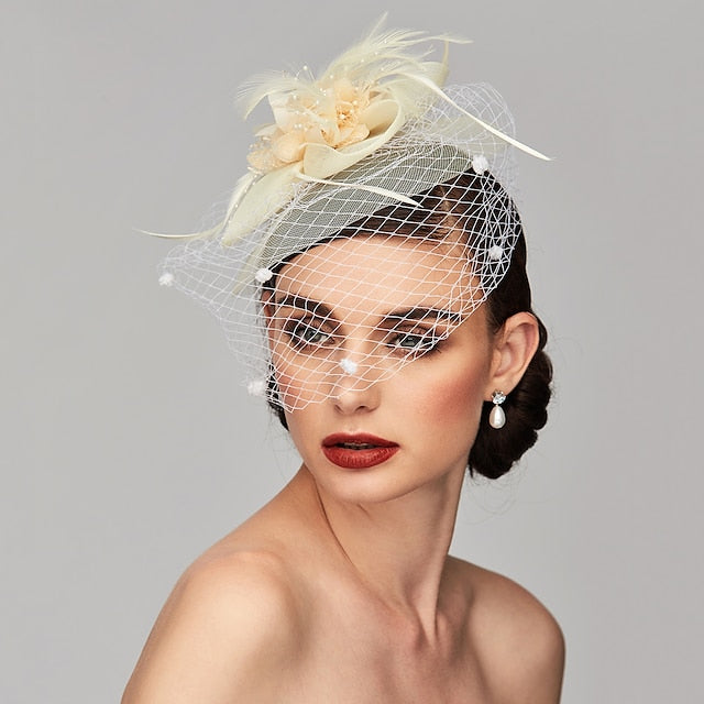 Elegant Fascinators Hats with Clip Headband Feather Floral Flower Headwear - Image 7