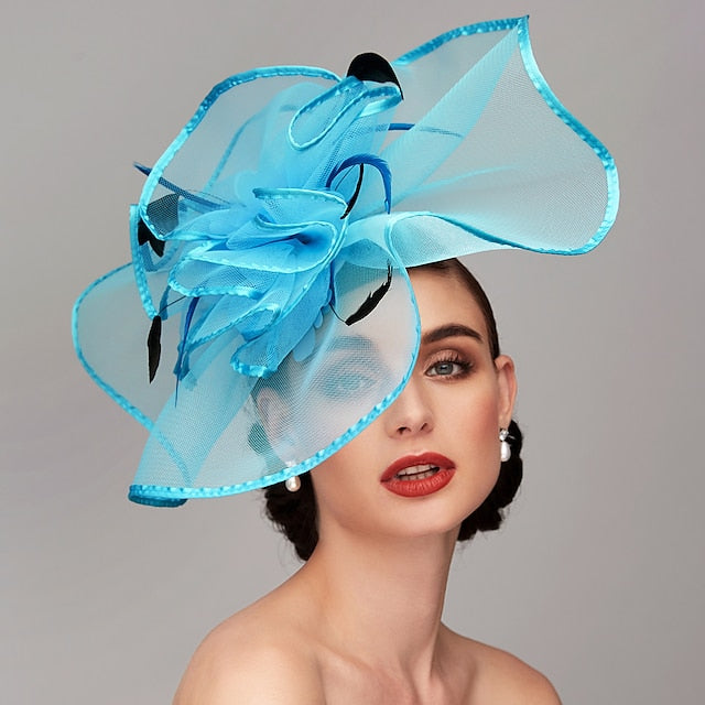 Elegant Feather Hat Fascinators Headpiece with Feather Floral Flower - Image 7