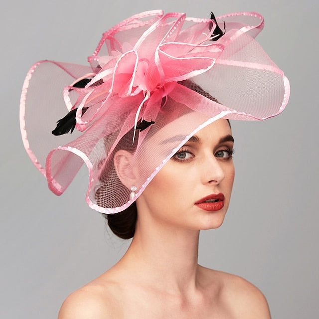 Elegant Feather Hat Fascinators Headpiece with Feather Floral Flower - Image 8