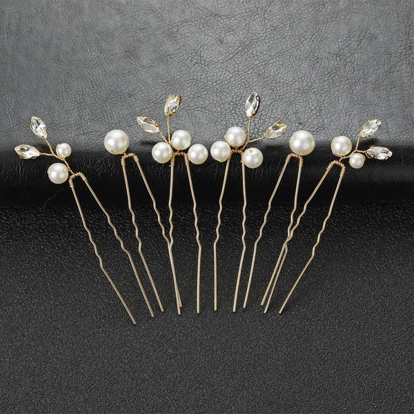Hairpins Beautiful Women With Pearl (Set of 6) - Image 2