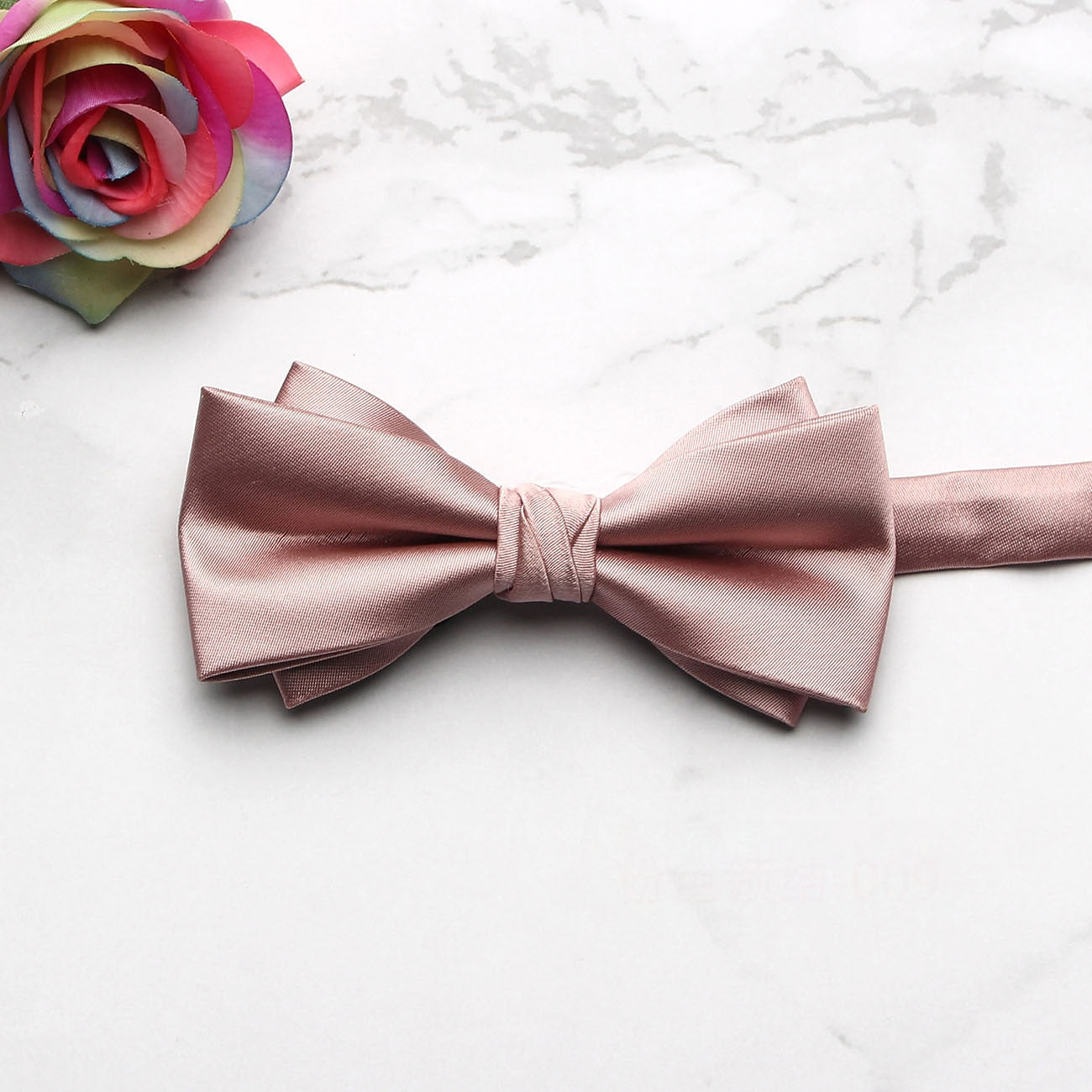 Men's Solid Colored Bow Tie Fashion Work Wedding Formal Classic Retro Bow - 画像 (3)