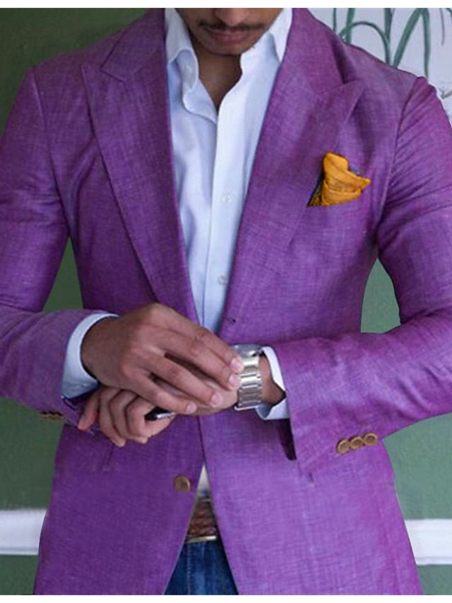 Men's Tailored Fit Single Breasted Two-buttons Blazer Jacket - Image 2