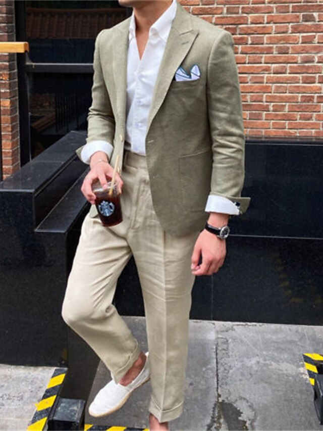 Men's Tailored Fit Single Breasted Two-buttons Blazer Jacket - Image 2