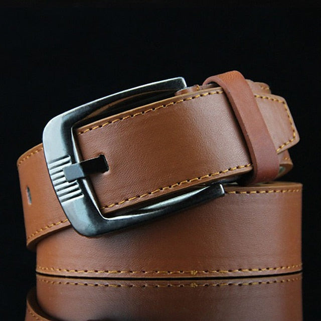 Men's Black White PU Leather Modern Daily Wear Belt - 이미지 4