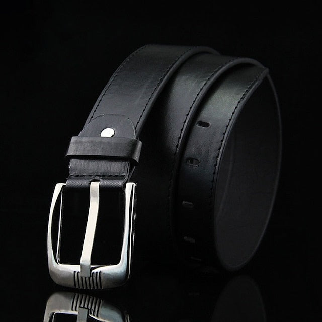 Men's Black White PU Leather Modern Daily Wear Belt - 이미지 2