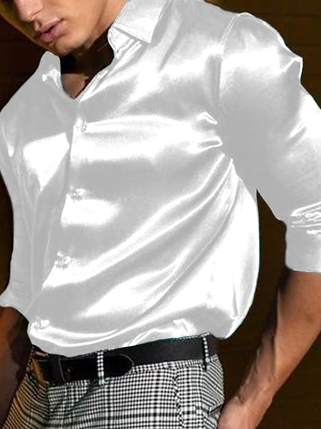 Men's Casual Cotton Blend Long Sleeves Solid Color Shirt - Image 2