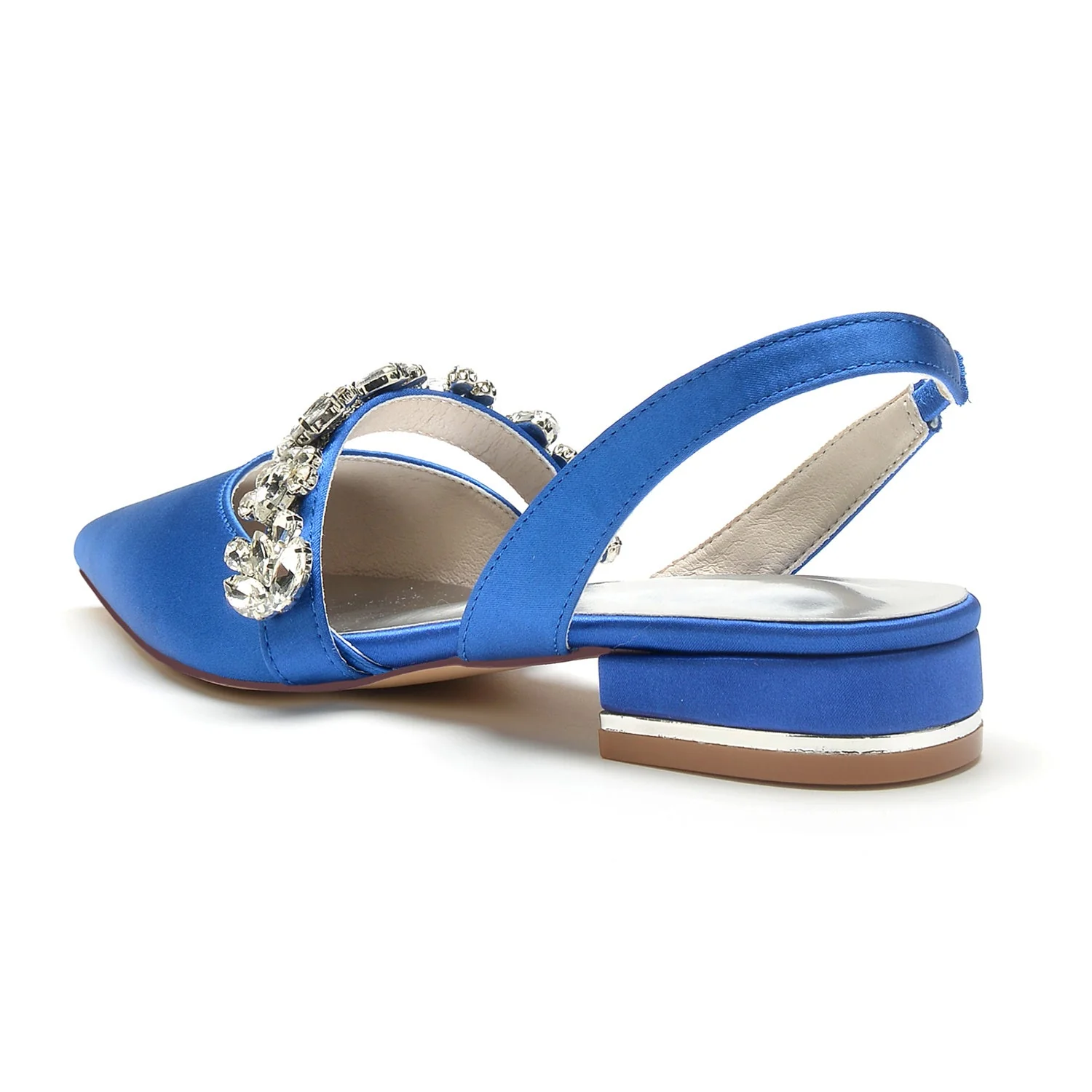 Women's Wedding Shoes Rhinestone Low Heel Pointed Toe Buckle Bridal Shoes - 画像 (11)