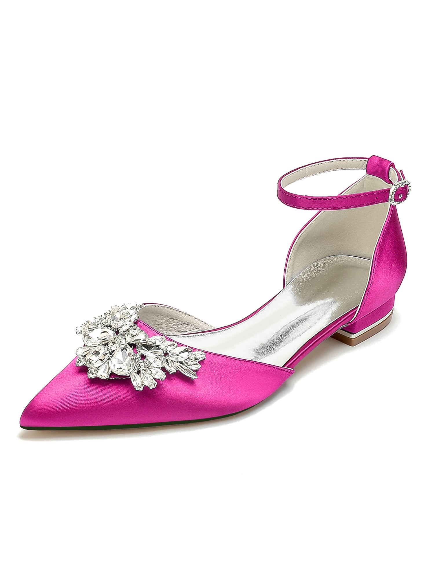 Women's Wedding Shoes Rhinestone Low Heel Pointed Toe Bridesmaid Shoes - 画像 (10)