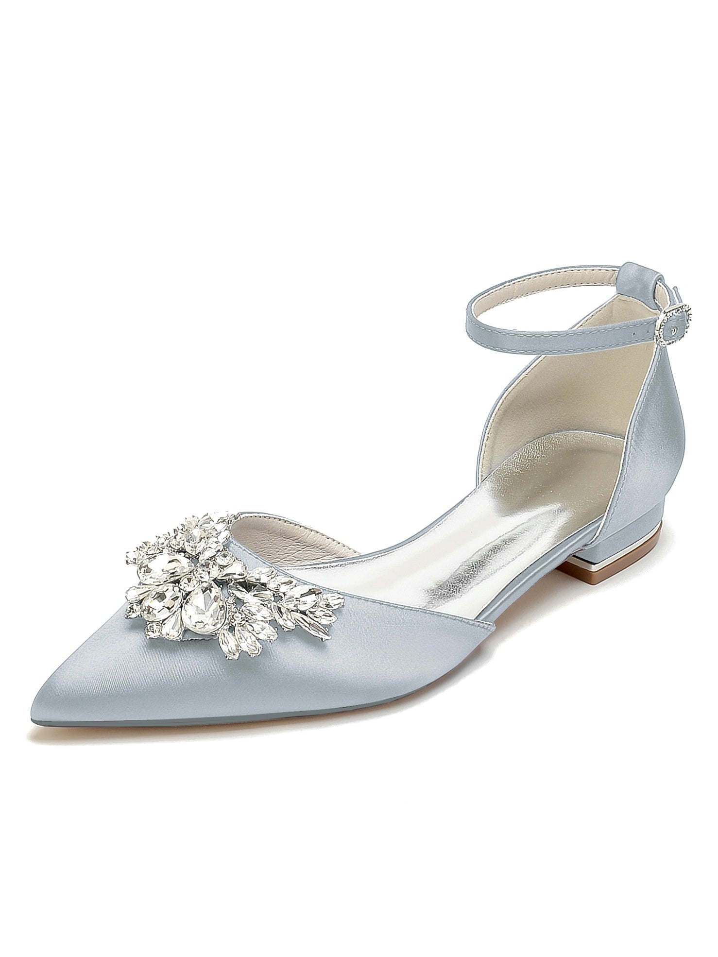 Women's Wedding Shoes Rhinestone Low Heel Pointed Toe Bridesmaid Shoes - 画像 (13)