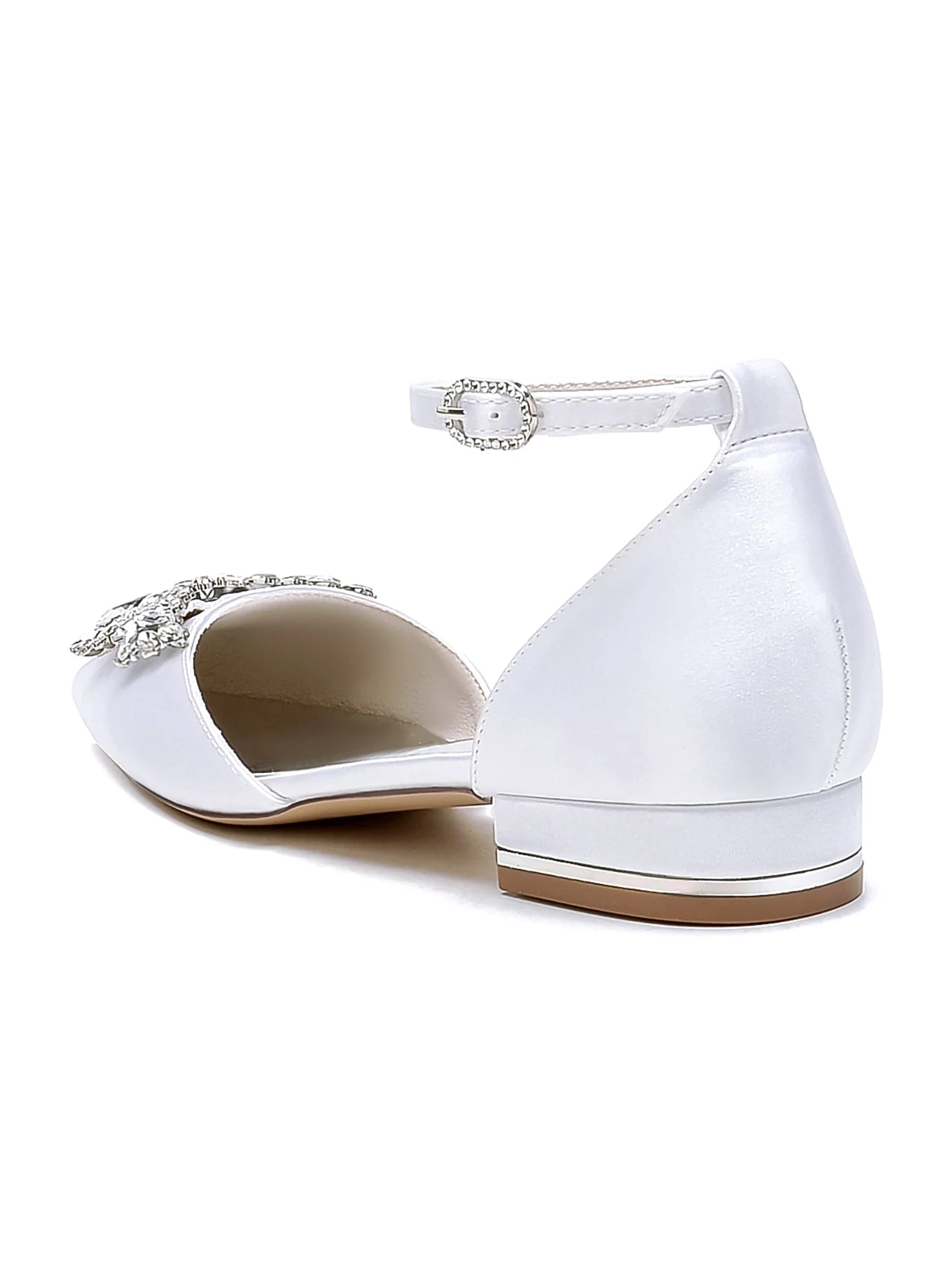 Women's Wedding Shoes Rhinestone Low Heel Pointed Toe Bridesmaid Shoes - Image 5