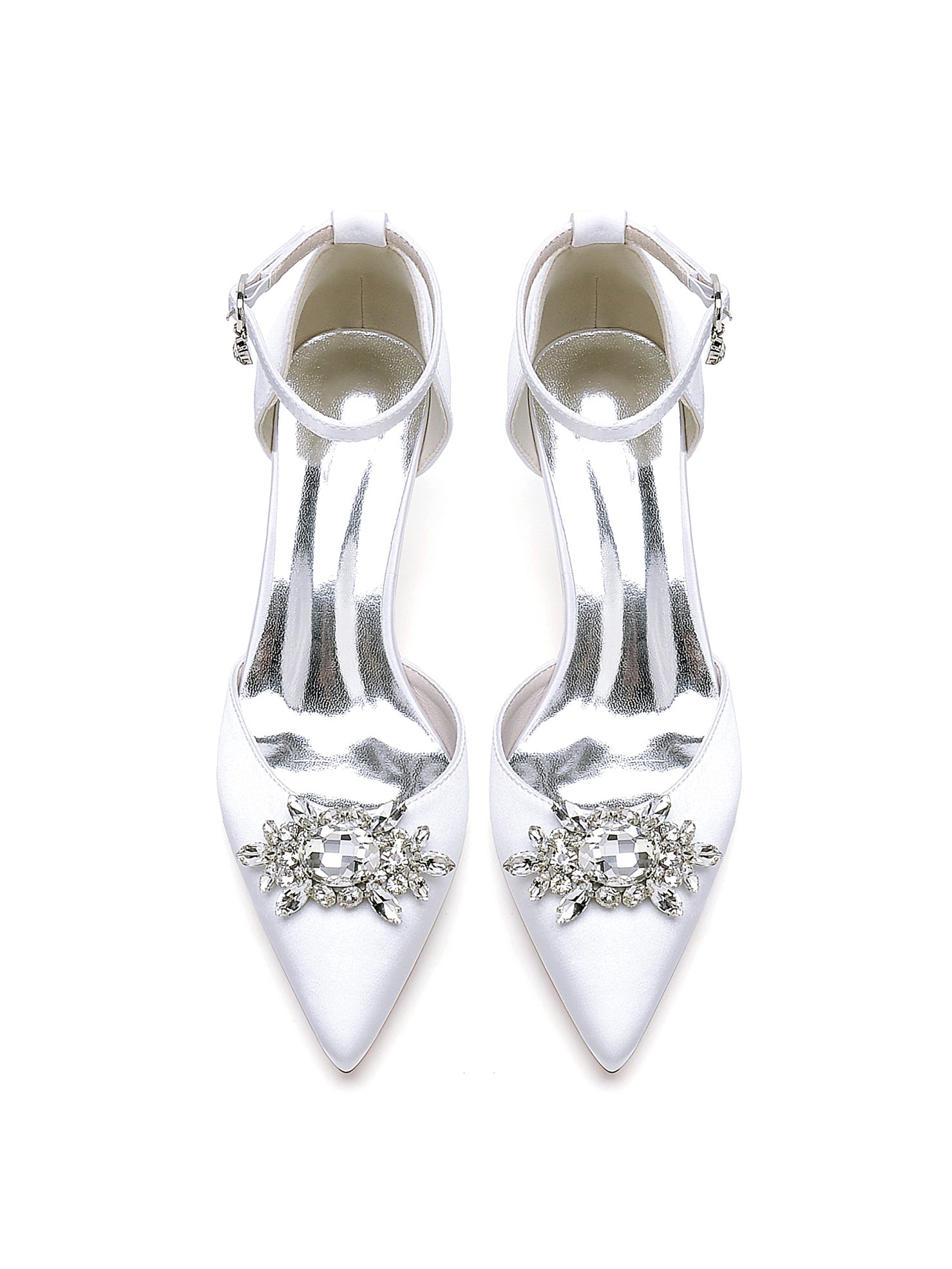 Women's  Rhinestone Low Heel Pointed Toe Bridesmaid Shoes - 画像 (14)