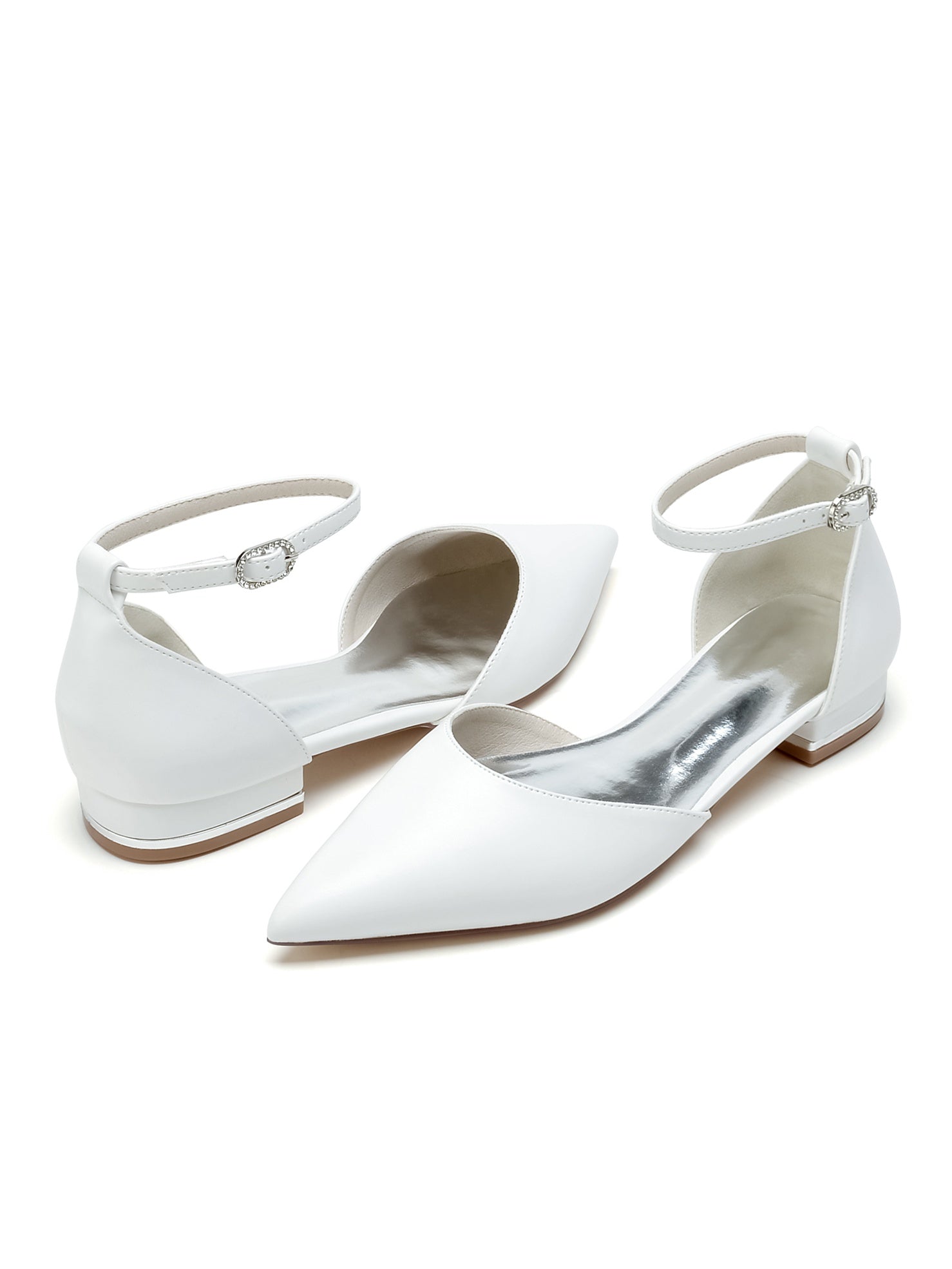 Women's Wedding Shoes Low Heel Pointed Toe Bridesmaid Shoes - Image 2