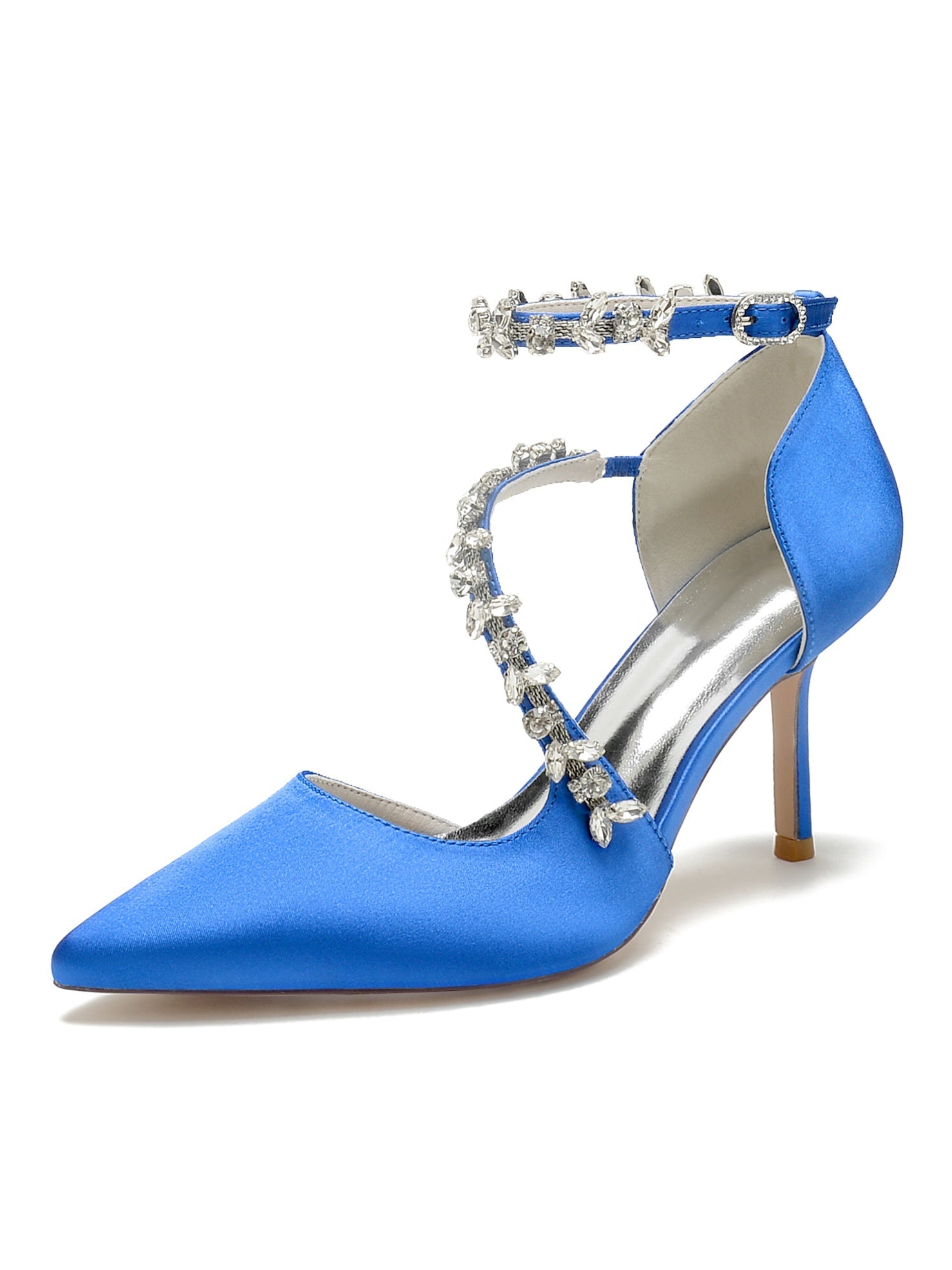 Women's Wedding Shoes Rhinestone High Heel Pointed Toe Bridesmaid Shoes - 画像 (12)