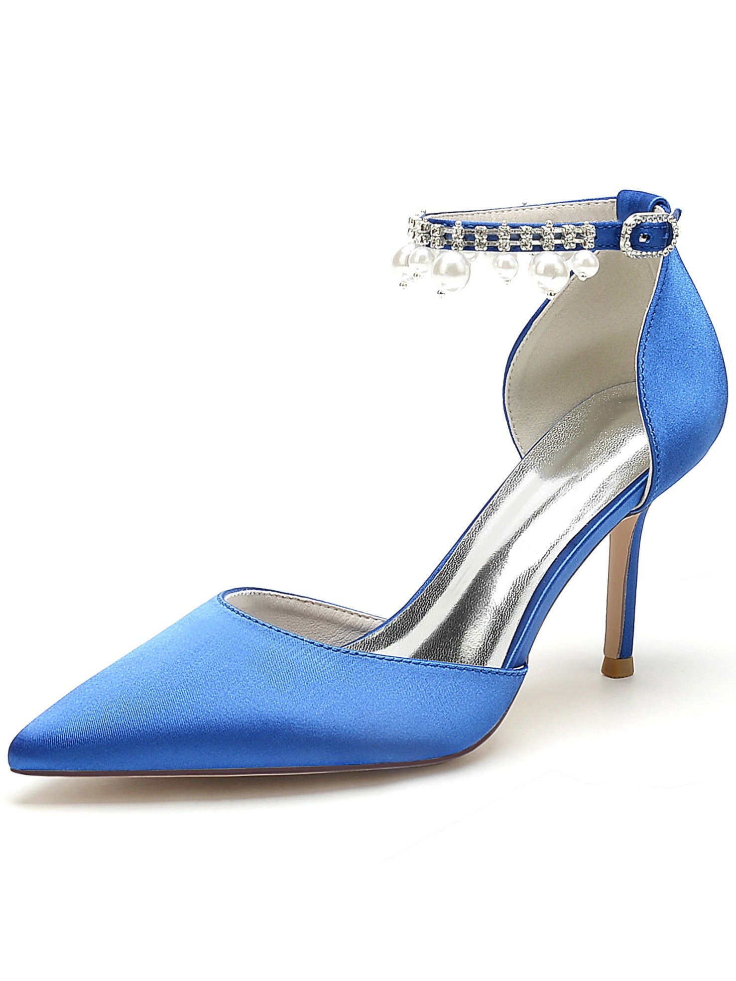 Women's Wedding Shoes Beadings High Heel Pointed Toe Bridesmaid Shoes - 이미지 10