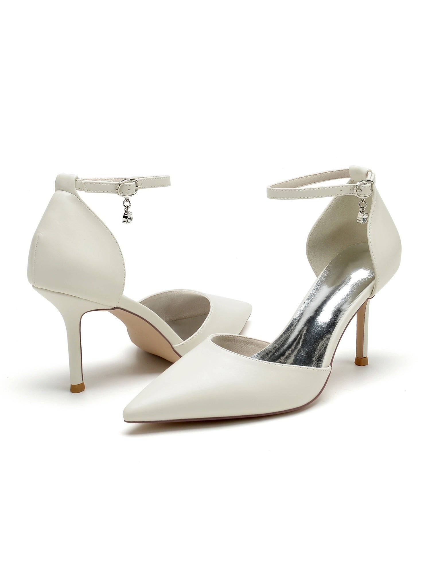 Women's Wedding Shoes Rhinestone High Heel Pointed Toe Bridesmaid Shoes - Image 7