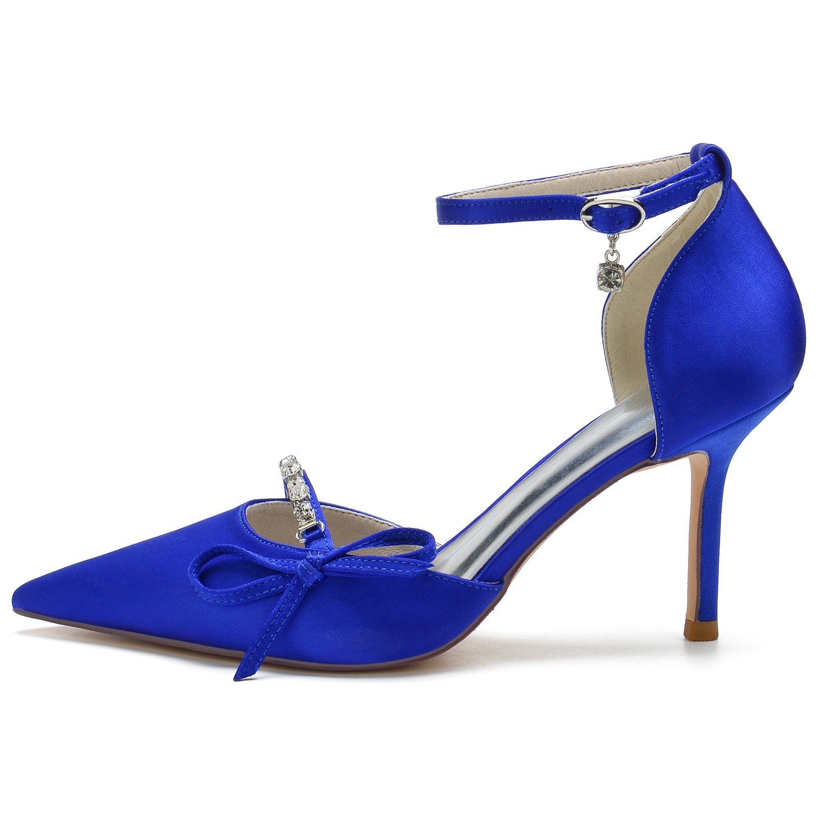 Women's Wedding Shoes Rhinestone Bow(s) Stiletto Pointed Toe Bridal Shoes - 画像 (3)