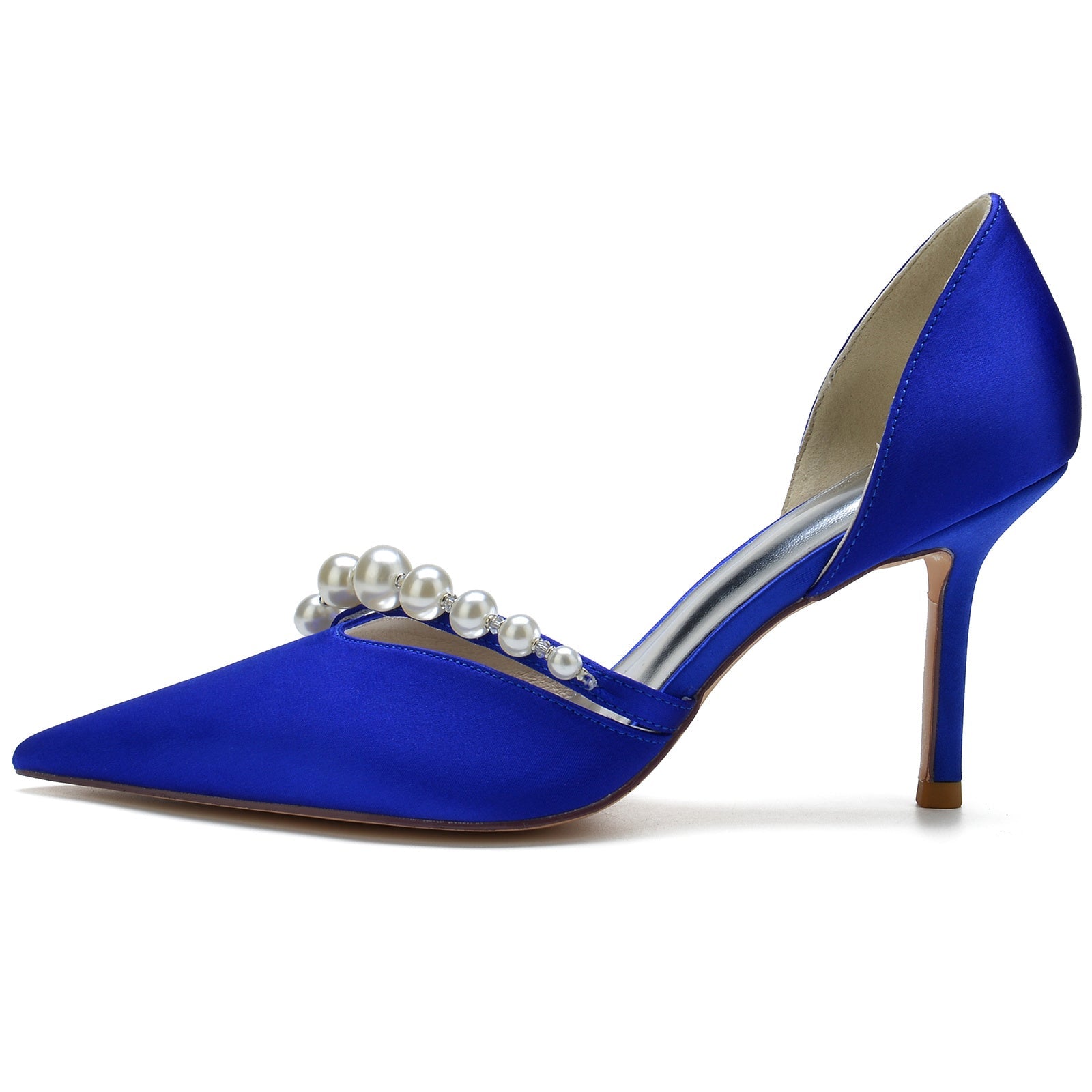 Women's Wedding Shoes Pearl Stiletto Pointed Toe Minimalism Bridal Shoes - 画像 (2)