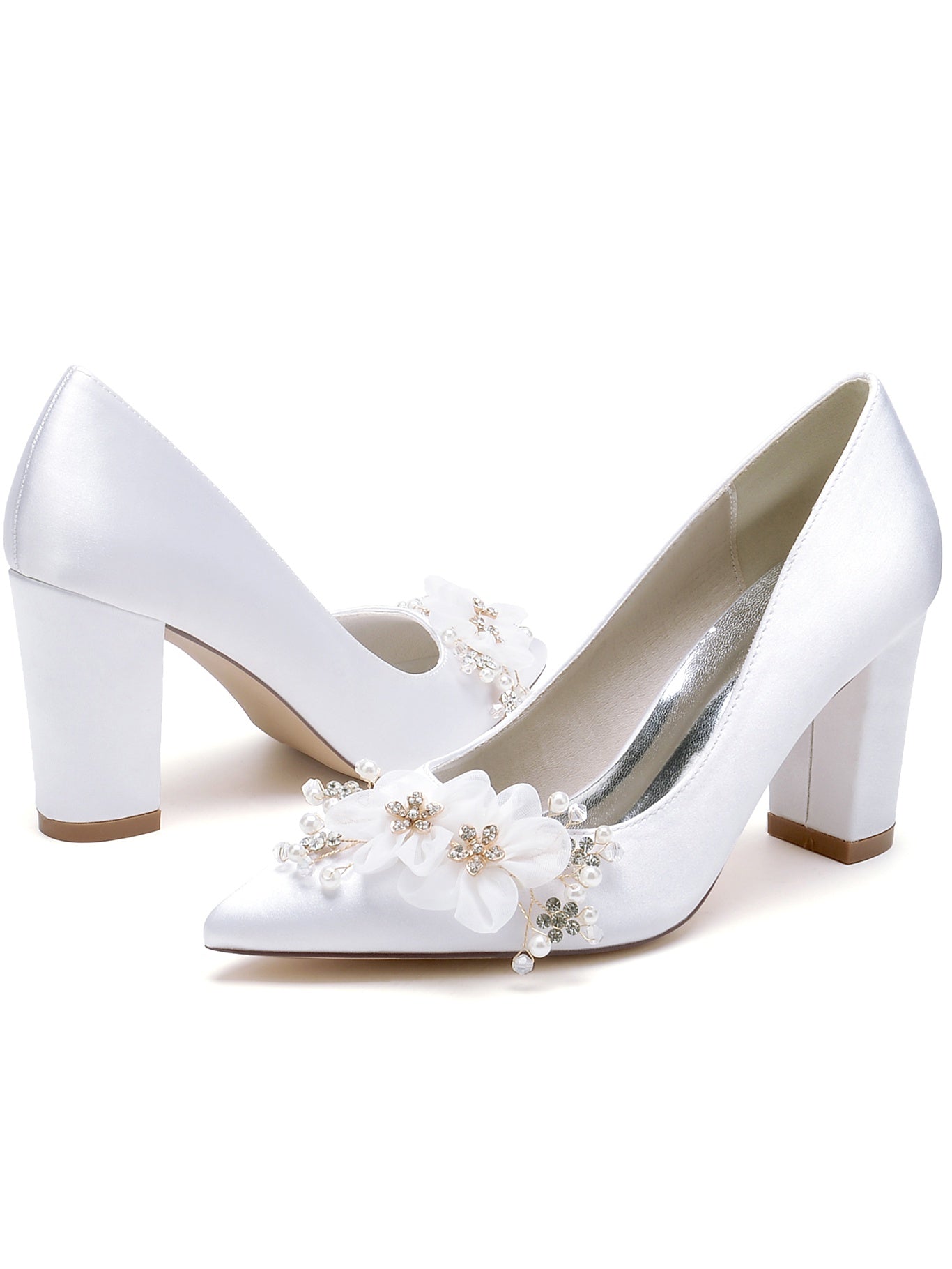 Women's Rhinestone Pointed Toe High Heel Bridesmaid Shoes - 画像 (4)