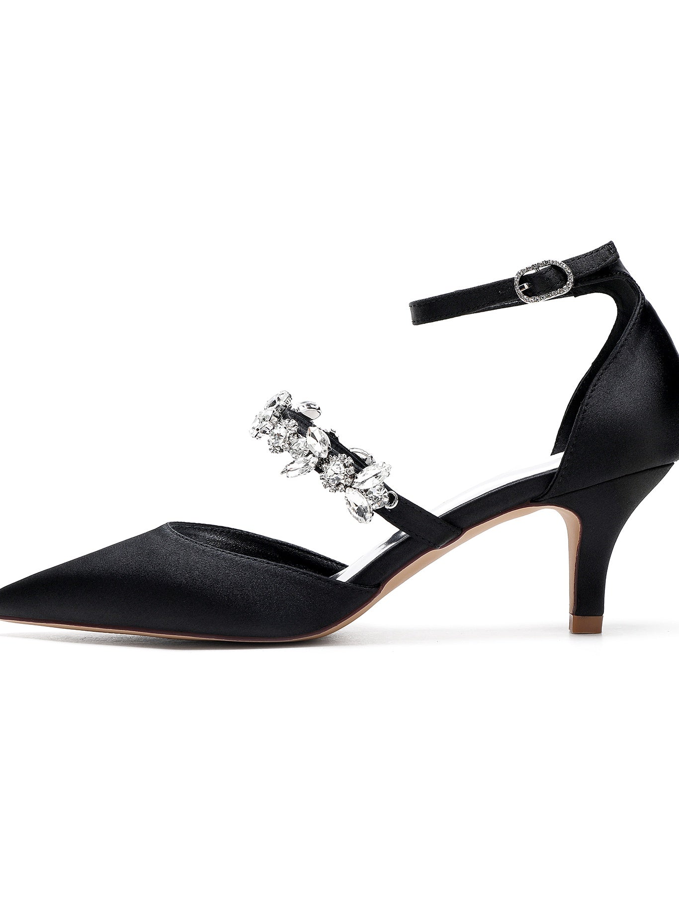 Women's Rhinestone Flat Heel Pointed Toe Bridesmaid Shoes - Image 2