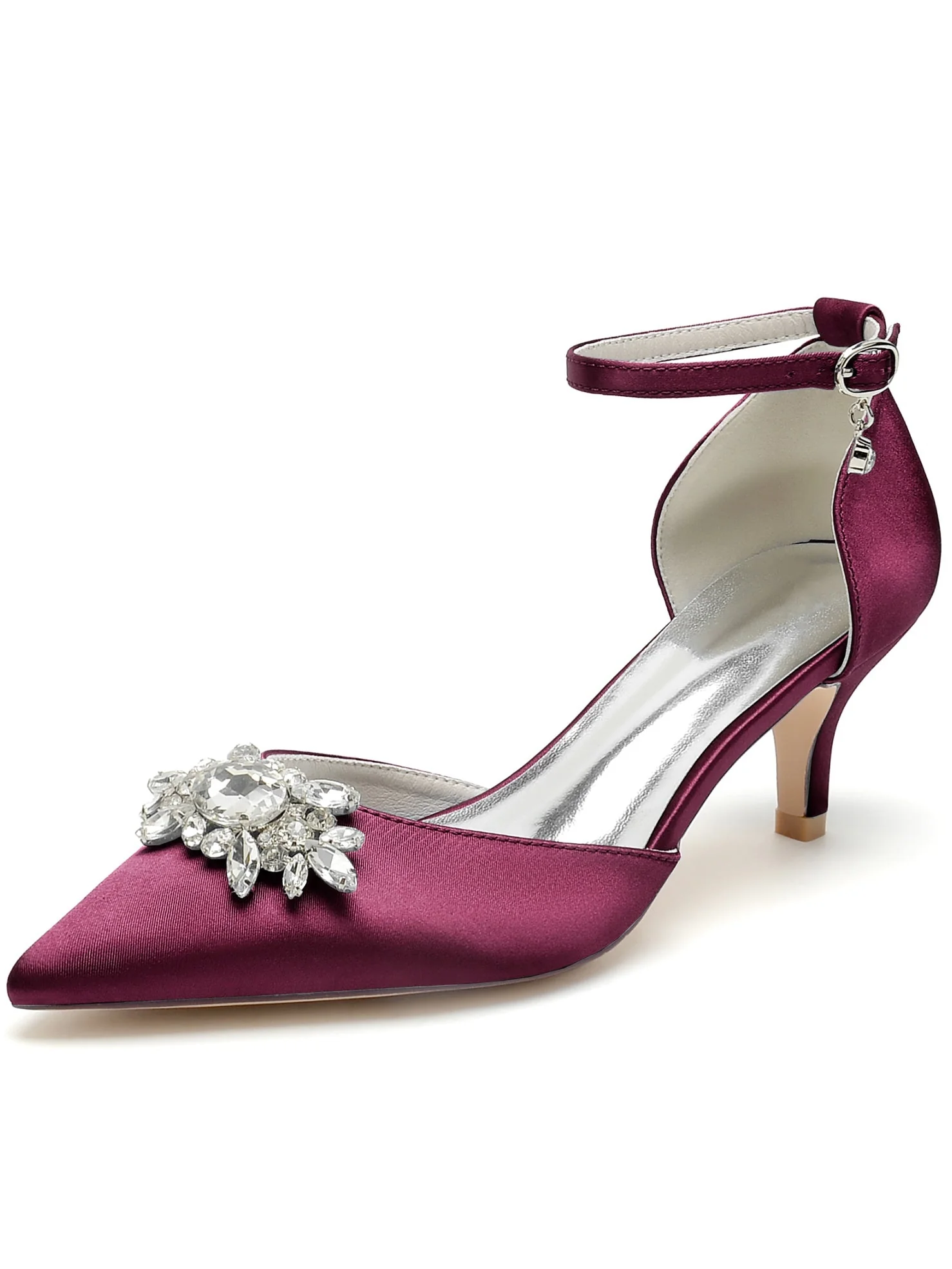 Women's Wedding Shoes Rhinestone High Heel Pointed Toe Bridal Shoes - Image 7