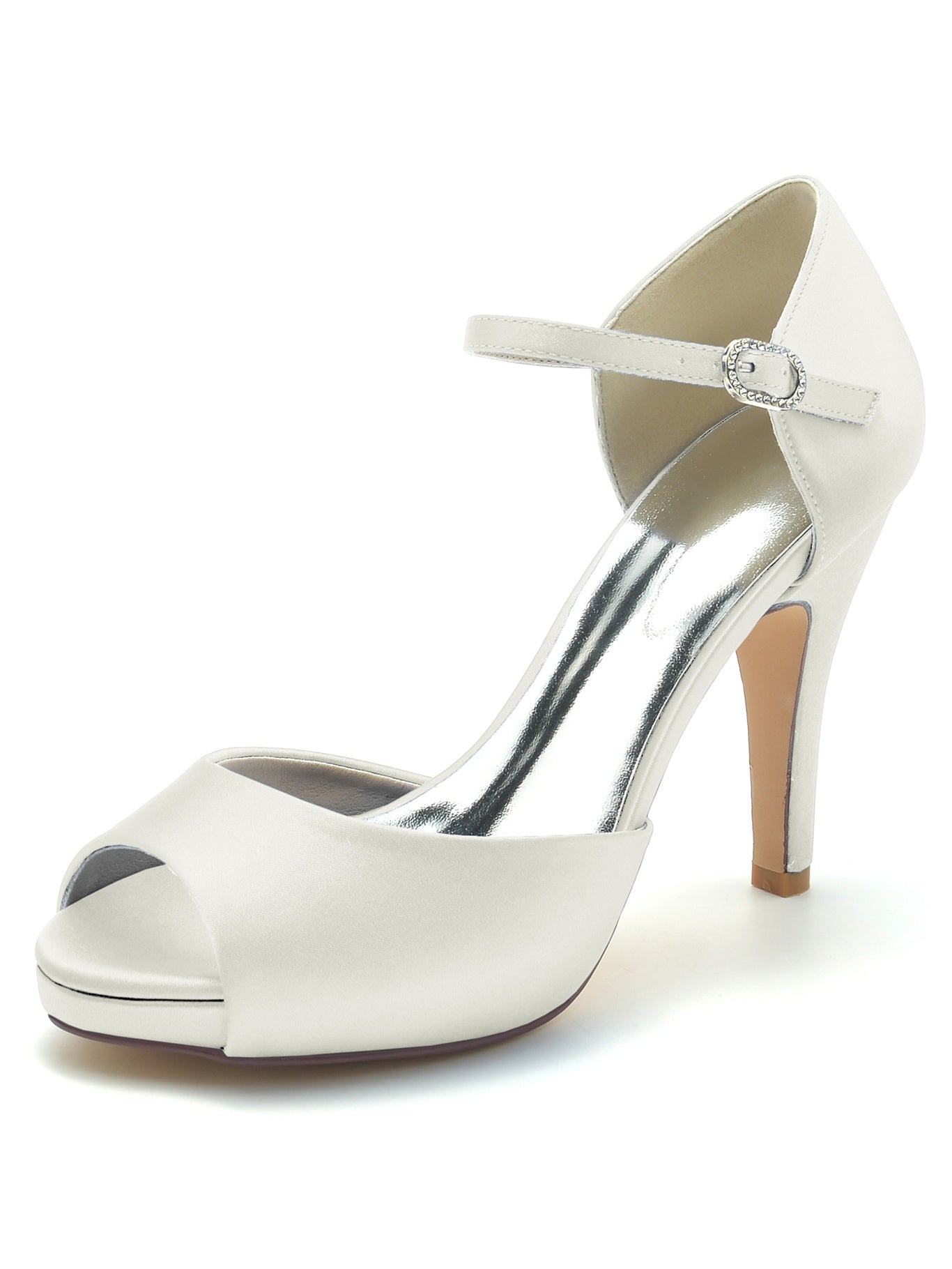 Women's Wedding Shoes High Heel Open Toe Bridesmaid Shoes - 画像 (6)