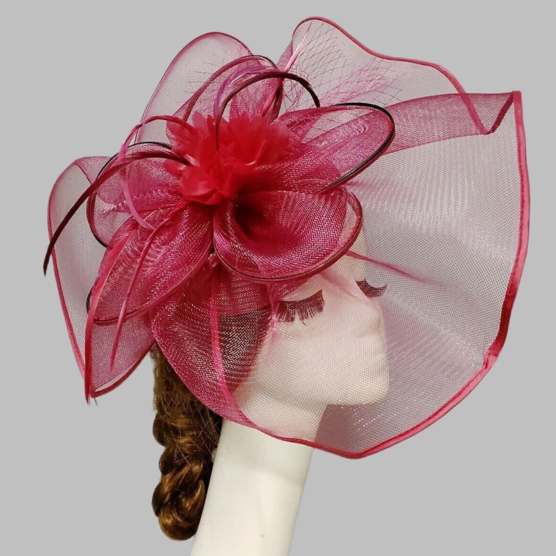 Delicate Net Veil Hat Flower Fascinators/Headpiece with Cap - Image 5