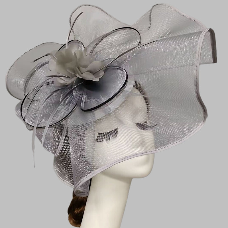 Delicate Net Veil Hat Flower Fascinators/Headpiece with Cap - Image 3