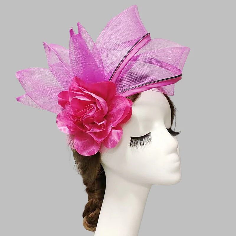 Black Net Veil Flower Wedding Ladies Day Fascinators/Headpiece - Image 5